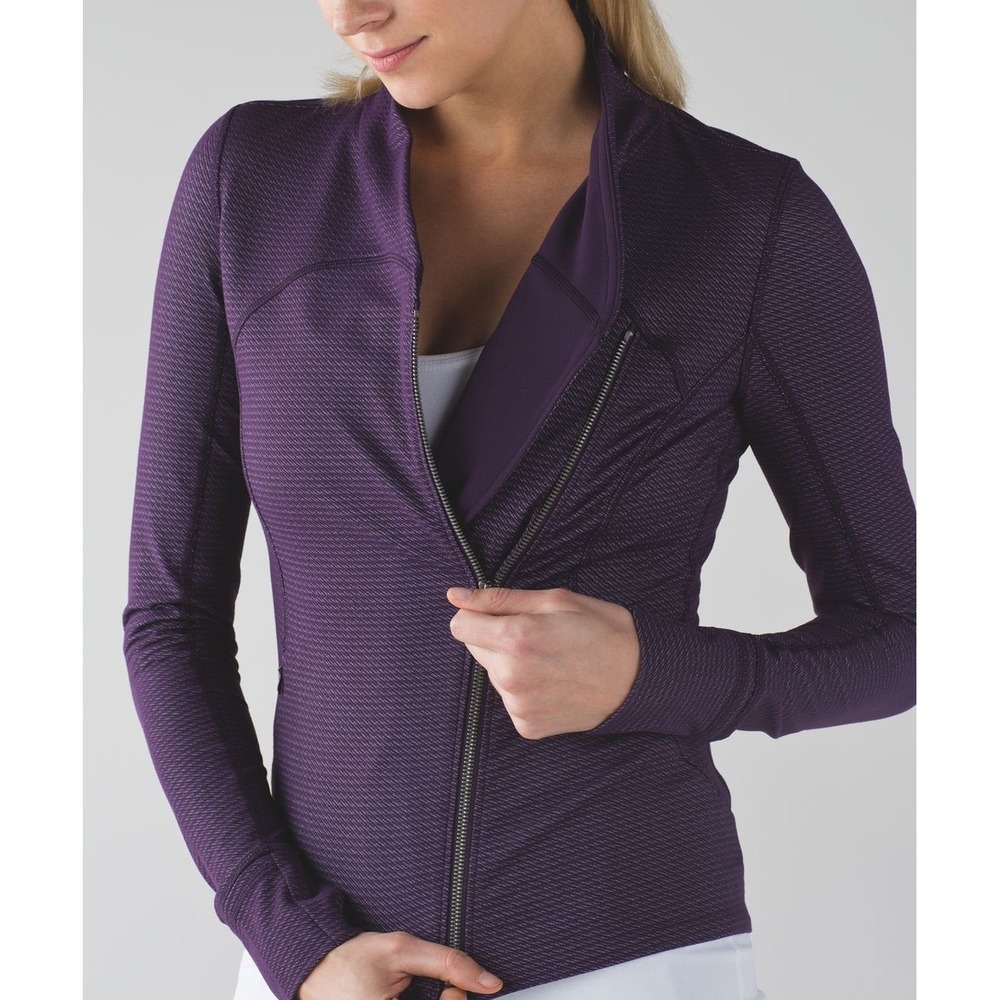 Lululemon Precision Jacket Luon 4 Purple Chain Link Zinfandel Moto Yoga Active